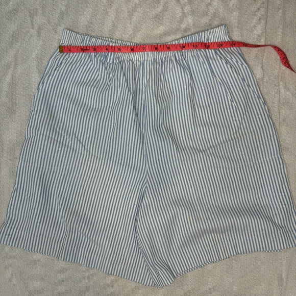 Vintage blair womens walking shorts striped Blue cotton Sz‎ Medium pull on 80s - Picture 7 of 8